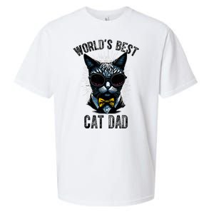 Funny WORLDS BEST CAT DAD Sueded Cloud Jersey T-Shirt