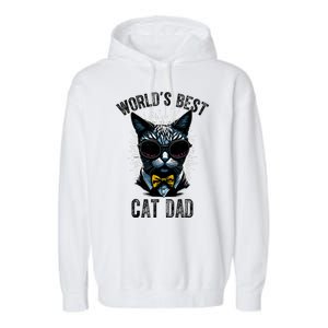 Funny WORLDS BEST CAT DAD Garment-Dyed Fleece Hoodie