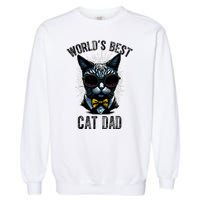 Funny WORLDS BEST CAT DAD Garment-Dyed Sweatshirt