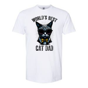 Funny WORLDS BEST CAT DAD Softstyle CVC T-Shirt