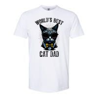 Funny WORLDS BEST CAT DAD Softstyle CVC T-Shirt