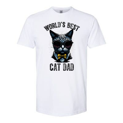 Funny WORLDS BEST CAT DAD Softstyle® CVC T-Shirt