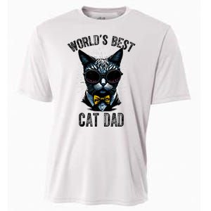 Funny WORLDS BEST CAT DAD Cooling Performance Crew T-Shirt