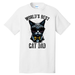 Funny WORLDS BEST CAT DAD Tall T-Shirt