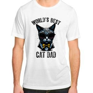 Funny WORLDS BEST CAT DAD Adult ChromaSoft Performance T-Shirt