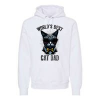 Funny WORLDS BEST CAT DAD Premium Hoodie