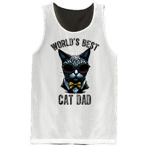 Funny WORLDS BEST CAT DAD Mesh Reversible Basketball Jersey Tank