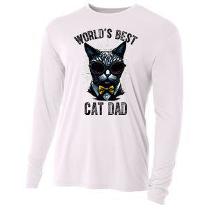 Funny WORLDS BEST CAT DAD Cooling Performance Long Sleeve Crew