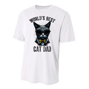 Funny WORLDS BEST CAT DAD Performance Sprint T-Shirt