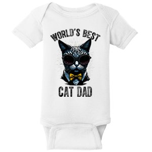 Funny WORLDS BEST CAT DAD Baby Bodysuit