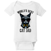 Funny WORLDS BEST CAT DAD Baby Bodysuit