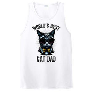 Funny WORLDS BEST CAT DAD PosiCharge Competitor Tank