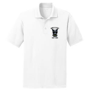 Funny WORLDS BEST CAT DAD PosiCharge RacerMesh Polo