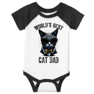 Funny WORLDS BEST CAT DAD Infant Baby Jersey Bodysuit