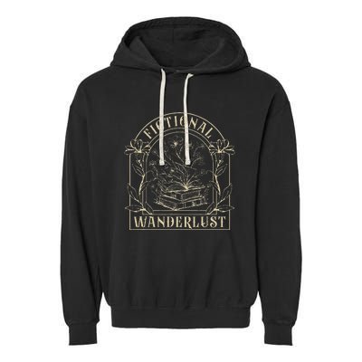 Fictional Wanderlust Book Lover Bookish Smut Book Reading Garment-Dyed Fleece Hoodie