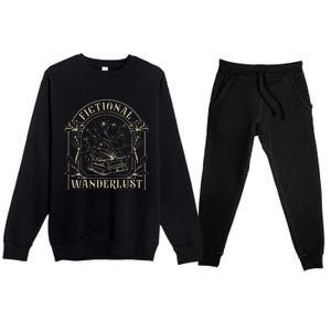 Fictional Wanderlust Book Lover Bookish Smut Book Reading Premium Crewneck Sweatsuit Set