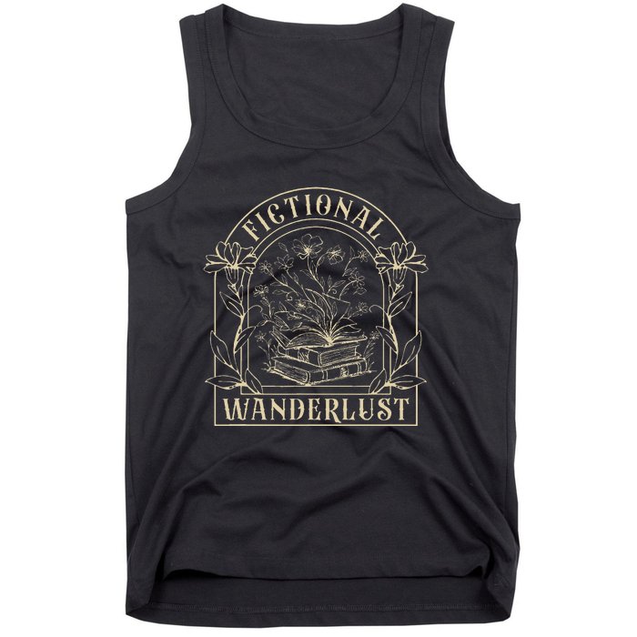 Fictional Wanderlust Book Lover Bookish Smut Book Reading Tank Top