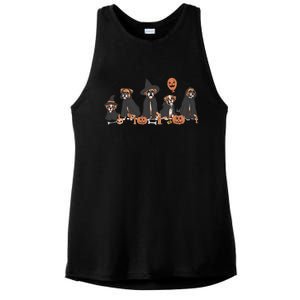 Five Witch Boxer Dog Halloween Boxer Dog Spooky Season Gift Ladies PosiCharge Tri-Blend Wicking Tank