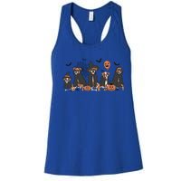 Five Witch Boxer Dog Halloween Boxer Dog Spooky Season Gift Women's Racerback Tank