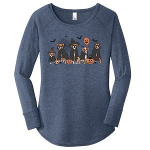 Five Witch Boxer Dog Halloween Boxer Dog Spooky Season Gift Women's Perfect Tri Tunic Long Sleeve Shirt