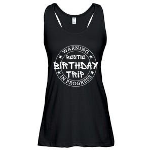 Funny Warning Bestie Birthday Trip In Progress Matching Tee Ladies Essential Flowy Tank