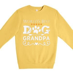 Funny Worlds Best Dog Grandpa Fathers Day Dog Dad Premium Crewneck Sweatshirt