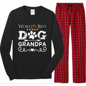 Funny Worlds Best Dog Grandpa Fathers Day Dog Dad Long Sleeve Pajama Set