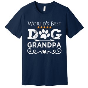 Funny Worlds Best Dog Grandpa Fathers Day Dog Dad Premium T-Shirt