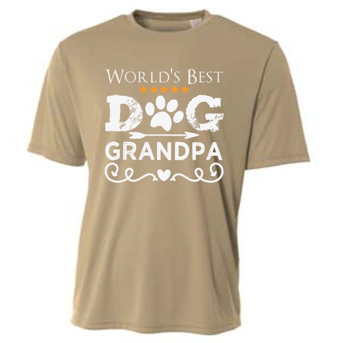 Funny Worlds Best Dog Grandpa Fathers Day Dog Dad Cooling Performance Crew T-Shirt