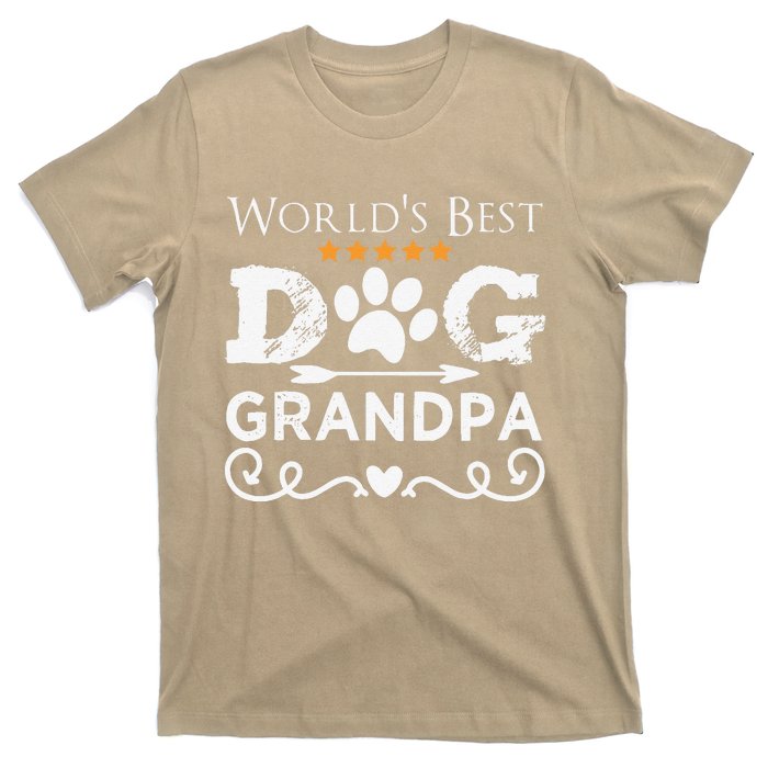 Funny Worlds Best Dog Grandpa Fathers Day Dog Dad T-Shirt