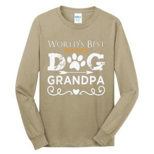 Funny Worlds Best Dog Grandpa Fathers Day Dog Dad Tall Long Sleeve T-Shirt