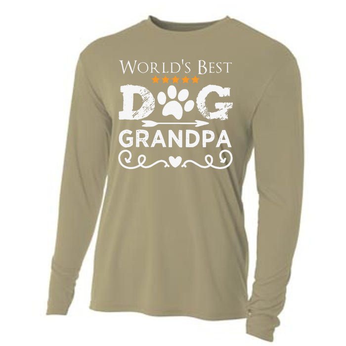 Funny Worlds Best Dog Grandpa Fathers Day Dog Dad Cooling Performance Long Sleeve Crew