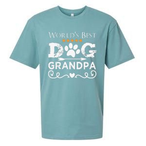 Funny Worlds Best Dog Grandpa Fathers Day Dog Dad Sueded Cloud Jersey T-Shirt