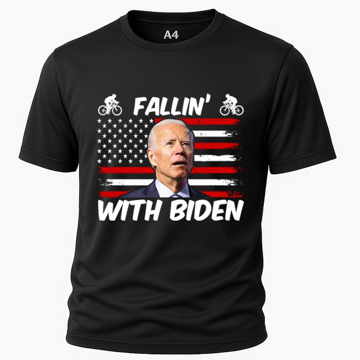 Fallin With Biden Funny Bike Meme Cooling Performance Crew T-Shirt