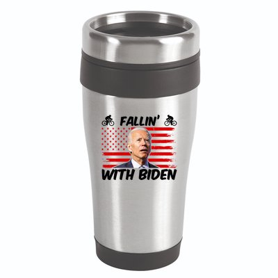 Fallin With Biden Funny Bike Meme 16oz Travel Tumbler