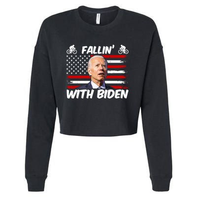Fallin With Biden Funny Bike Meme Cropped Pullover Crew