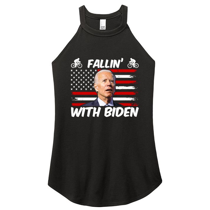 Fallin With Biden Funny Bike Meme Women's Perfect Tri Rocker Tank