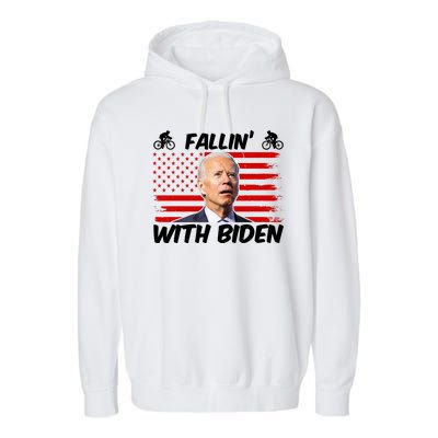 Fallin With Biden Funny Bike Meme Garment-Dyed Fleece Hoodie