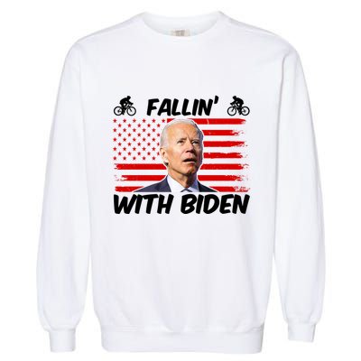 Fallin With Biden Funny Bike Meme Garment-Dyed Sweatshirt