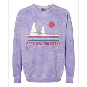 Fort Walton Beach Fl Sailboat Colorblast Crewneck Sweatshirt