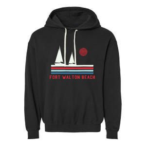 Fort Walton Beach Fl Sailboat Garment-Dyed Fleece Hoodie