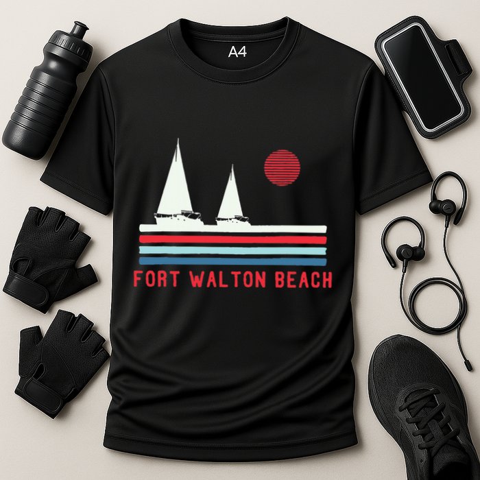 Fort Walton Beach Fl Sailboat Cooling Performance Crew T-Shirt