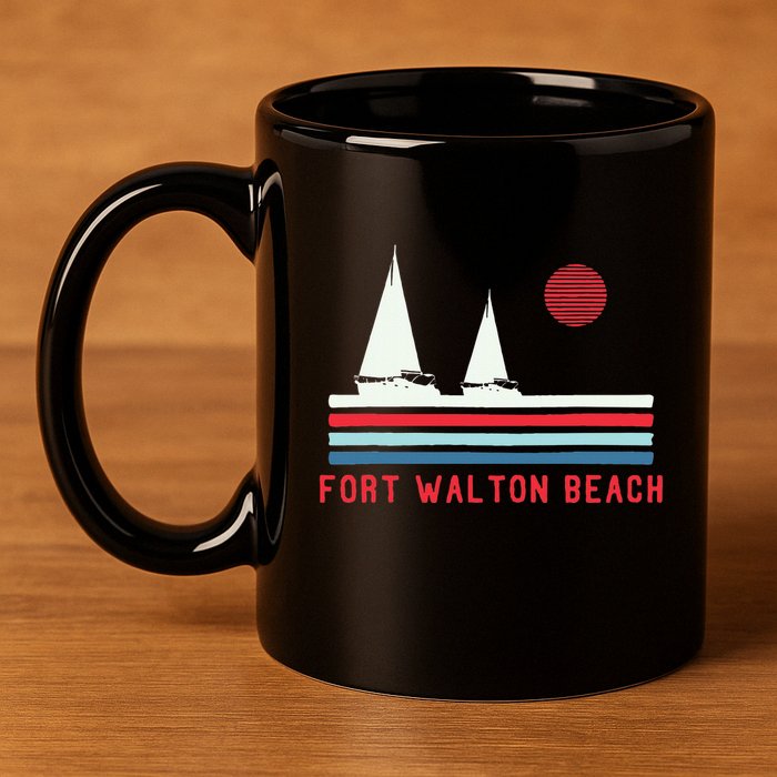Fort Walton Beach Fl Sailboat 11oz C Handle Ceramic Mug