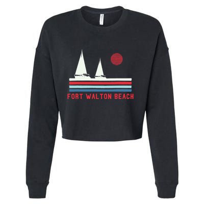 Fort Walton Beach Fl Sailboat Cropped Pullover Crew