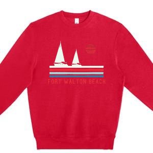 Fort Walton Beach Fl Sailboat Premium Crewneck Sweatshirt