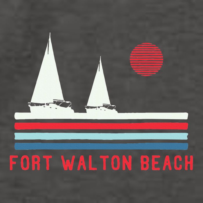 Fort Walton Beach Fl Sailboat Vector Backpack
