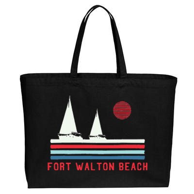 Fort Walton Beach Fl Sailboat Cotton Canvas Jumbo Tote