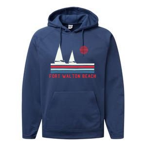 Fort Walton Beach Fl Sailboat Performance Fleece Hoodie