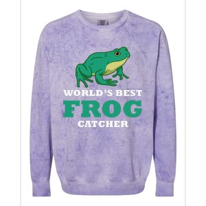 Frog World's Best Frog Catcher Frog Hunter Colorblast Crewneck Sweatshirt