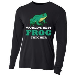 Frog World's Best Frog Catcher Frog Hunter Cooling Performance Long Sleeve Crew